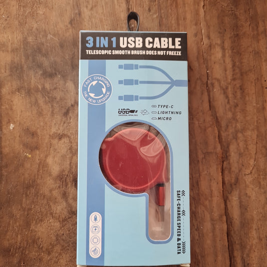 Cable Usb 3 en 1 enrollable