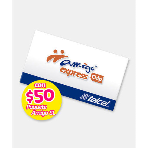 Chip Telcel con $50 de saldo